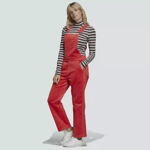 Adidas Women's Dungarees Velvet Corduroy Overalls - Picture 1 of 11